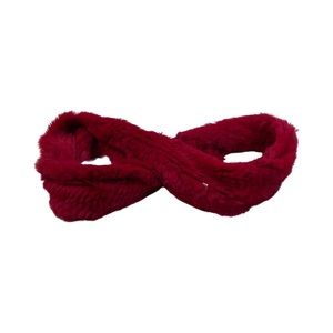 Knitted Rabbit Fur Infinity Scarf NWT